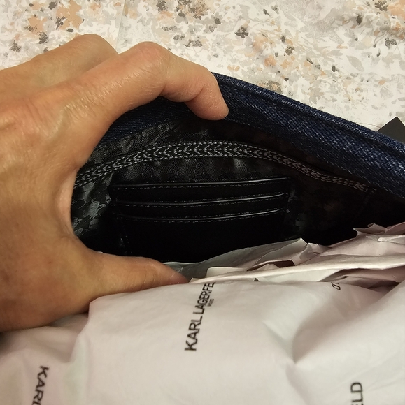 KARL LAGERFELD PARIS  Denim Shoulder Bag - Picture 7 of 9
